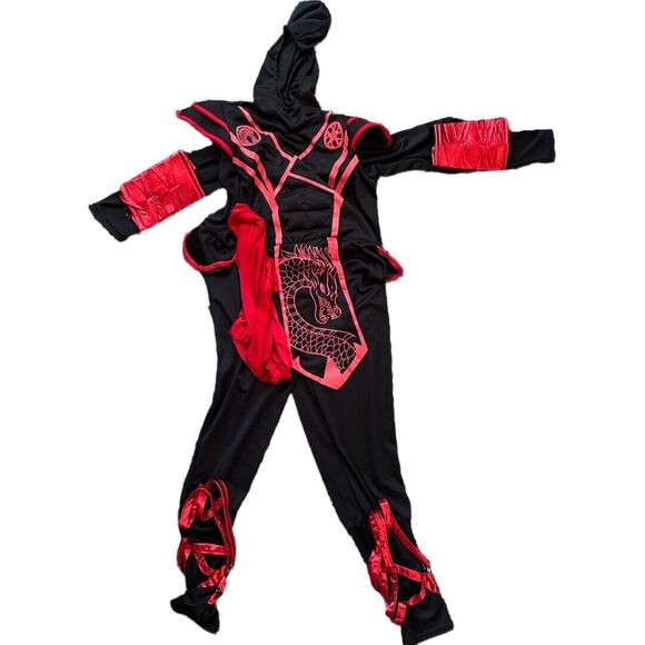 Spooktacular Creations Red Dragon Child's Ninja Halloween Costume, Large - Picture 2 of 7